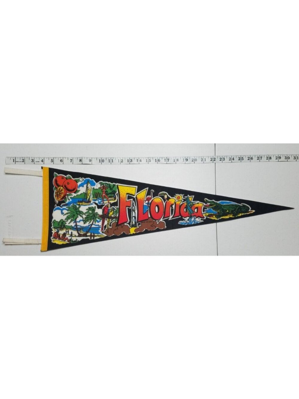 Vtg Felt Pennant Florida Souvenir Travel Collectible Made In U.S.A. Multicolor